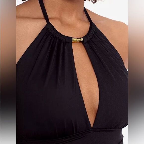 NWT LAUREN Ralph Lauren Beach Club Solid High Neck One-Piece size 8 - Picture 7 of 12